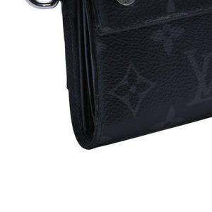 極美品 LOUIS VUITTON ルイヴィトン モノグラム エクリプス コンパクトウォレット 三つ折り財布 M63510 ブラック 中古 4a002849
