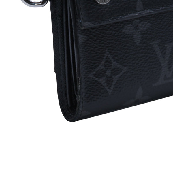 極美品 LOUIS VUITTON ルイヴィトン モノグラム エクリプス コンパクトウォレット 三つ折り財布 M63510 ブラック 中古 4a002849