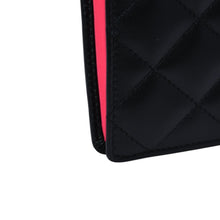 画像をギャラリービューアに読み込む, 極美品 CHANEL シャネル カンボンライン 長財布 ラムスキン ココマーク ブラック ピンク ホワイト 10番台 二つ折り レザー 中古 4a003022