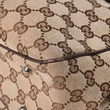 画像をギャラリービューアに読み込む, 極美品 GUCCI グッチ GGキャンバス トートバッグ 113019 ベージュ ブラウン レザー シルバー金具 イタリア製 中古 4a003030