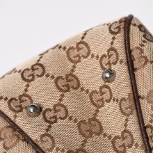 画像をギャラリービューアに読み込む, 極美品 GUCCI グッチ GGキャンバス トートバッグ 113019 ベージュ ブラウン レザー シルバー金具 イタリア製 中古 4a003030