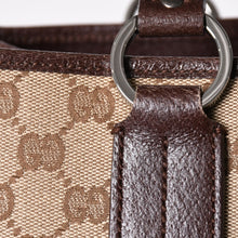 画像をギャラリービューアに読み込む, 極美品 GUCCI グッチ GGキャンバス トートバッグ 113019 ベージュ ブラウン レザー シルバー金具 イタリア製 中古 4a003030