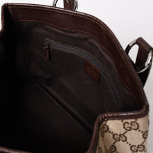 画像をギャラリービューアに読み込む, 極美品 GUCCI グッチ GGキャンバス トートバッグ 113019 ベージュ ブラウン レザー シルバー金具 イタリア製 中古 4a003030