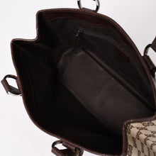 画像をギャラリービューアに読み込む, 極美品 GUCCI グッチ GGキャンバス トートバッグ 113019 ベージュ ブラウン レザー シルバー金具 イタリア製 中古 4a003030