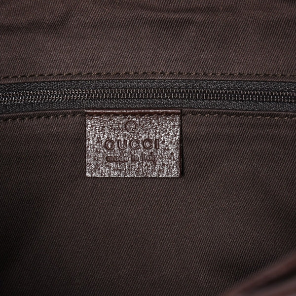 極美品 GUCCI グッチ GGキャンバス トートバッグ 113019 ベージュ ブラウン レザー シルバー金具 イタリア製 中古 4a003030