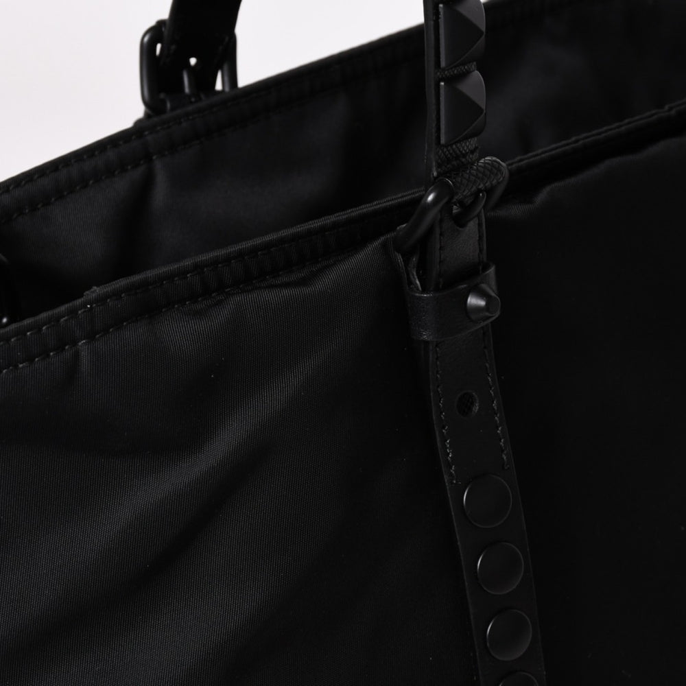 Very Good Condition PRADA Nylon Shoulder Bag Black Studs 2WAY Matte Black 1BG212 Used 4a002425