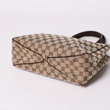 画像をギャラリービューアに読み込む, 極美品 GUCCI グッチ GGキャンバス トートバッグ 113019 ベージュ ブラウン レザー シルバー金具 イタリア製 中古 4a003030