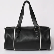 Load image into Gallery viewer, 極美品 CHROME HEARTS クロムハーツ DUFFLE BAG MINI ダッフルバッグ ハンドバッグ セメタリークロスパッチ ブラック グリーン レザー 中古 4a002898