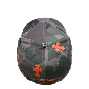 極美品 CHROME HEARTS クロムハーツ CHロゴ クロスパッチ 迷彩 カモ オレンジ キャップ シルバー金具 中古 4a003060