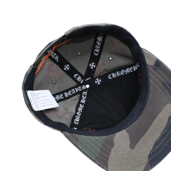極美品 CHROME HEARTS クロムハーツ CHロゴ クロスパッチ 迷彩 カモ オレンジ キャップ シルバー金具 中古 4a003060
