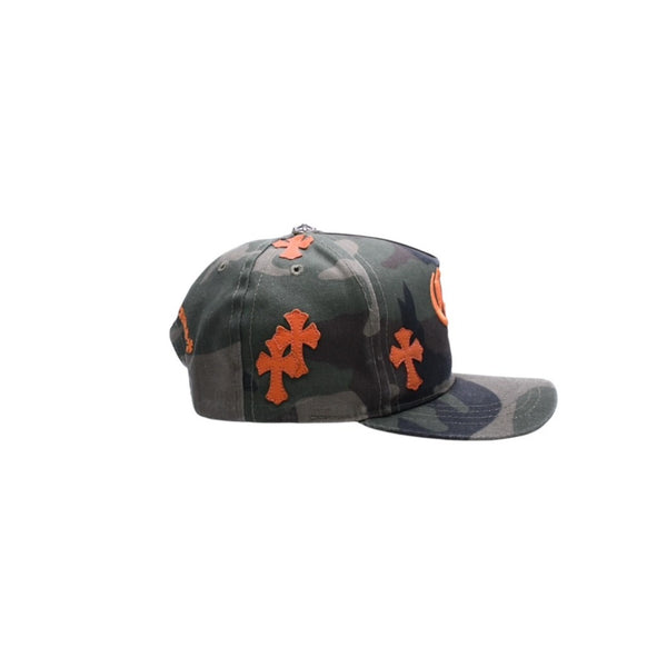 極美品 CHROME HEARTS クロムハーツ CHロゴ クロスパッチ 迷彩 カモ オレンジ キャップ シルバー金具 中古 4a003060