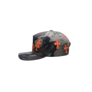 極美品 CHROME HEARTS クロムハーツ CHロゴ クロスパッチ 迷彩 カモ オレンジ キャップ シルバー金具 中古 4a003060