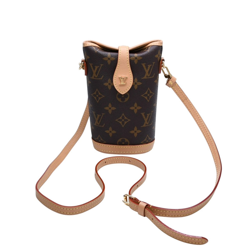 Very Good Condition LOUIS VUITTON Fold Me Pouch Shoulder Bag M80874 Monogram Canvas Tanned Leather Used 4a002805