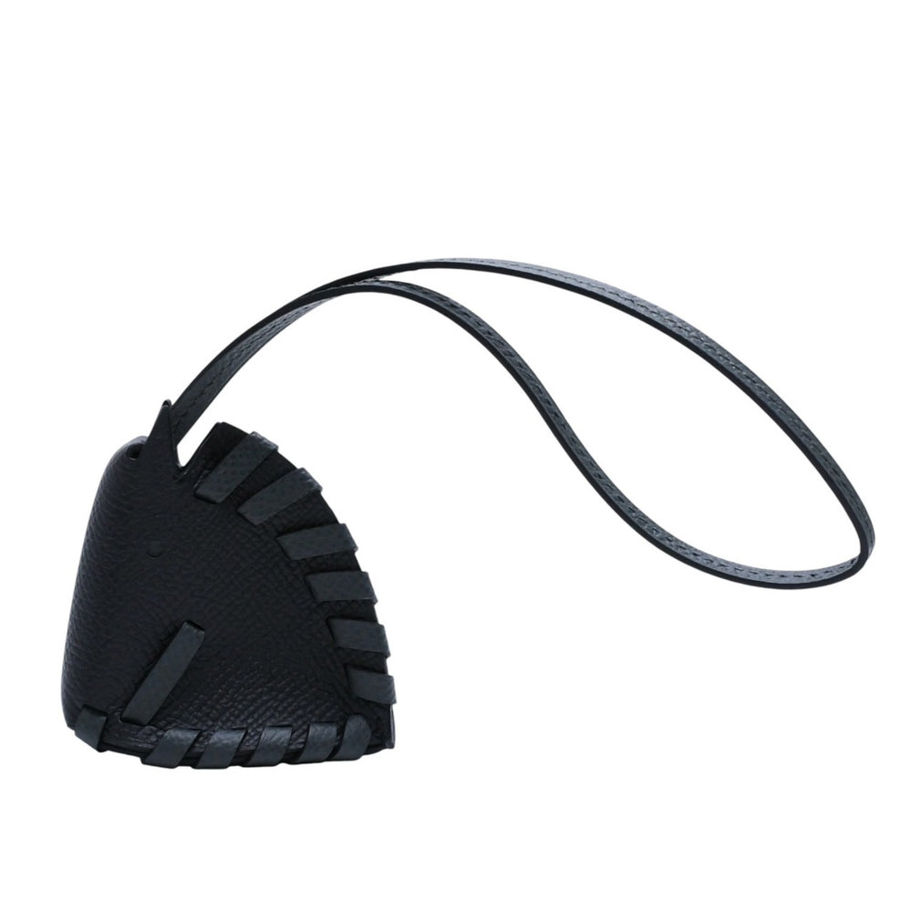 New and unused HERMES Schwartresse Bag Charm Strap Horse Head Vaux Epson Black Embossed Leather Accessory Used 4a003050