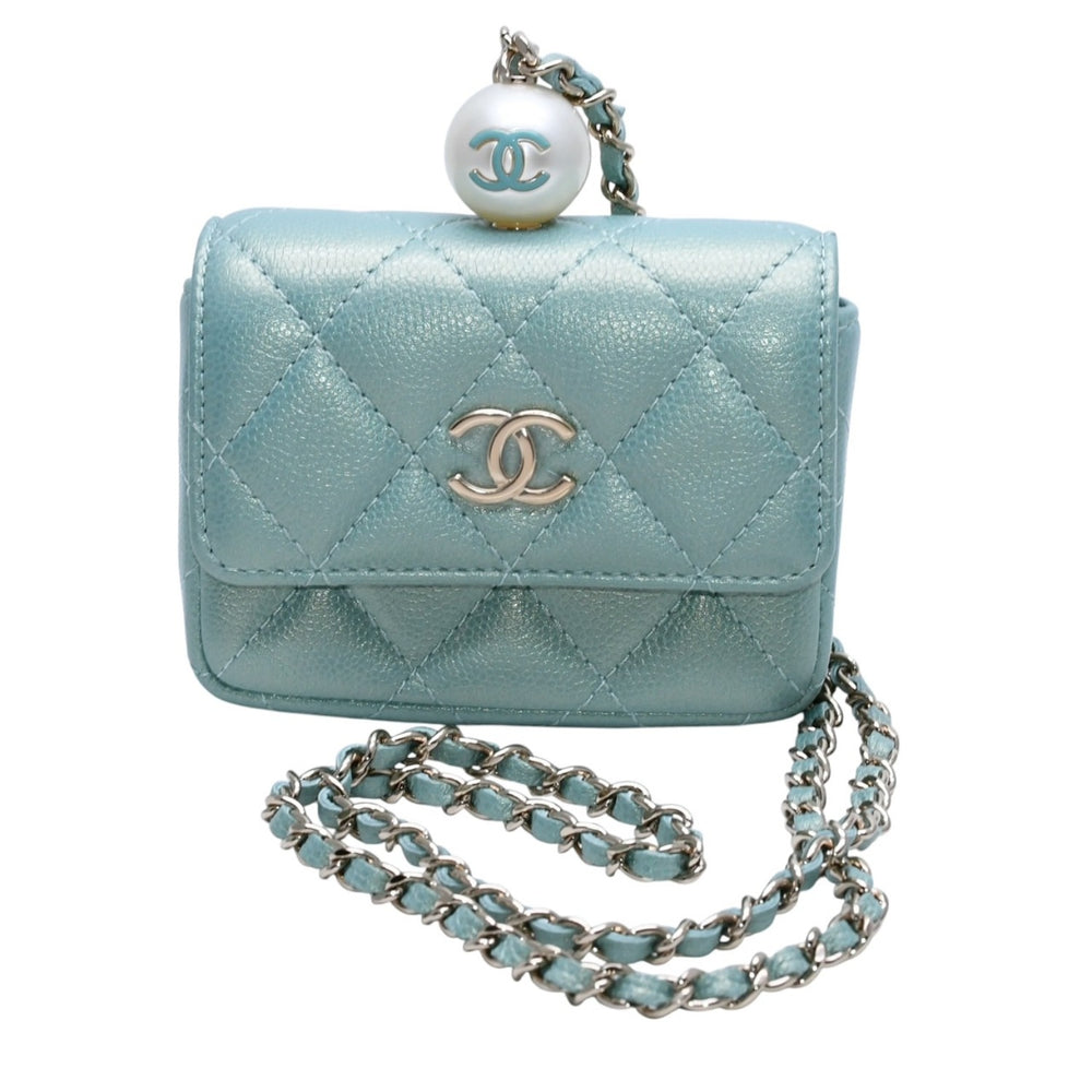 新品未使用 CHANEL シャネル 21SS マトラッセ チェーンフラップ コインパース 小銭入れ AP2119 31番台 ココマーク キャビアスキン 中古 4a002383