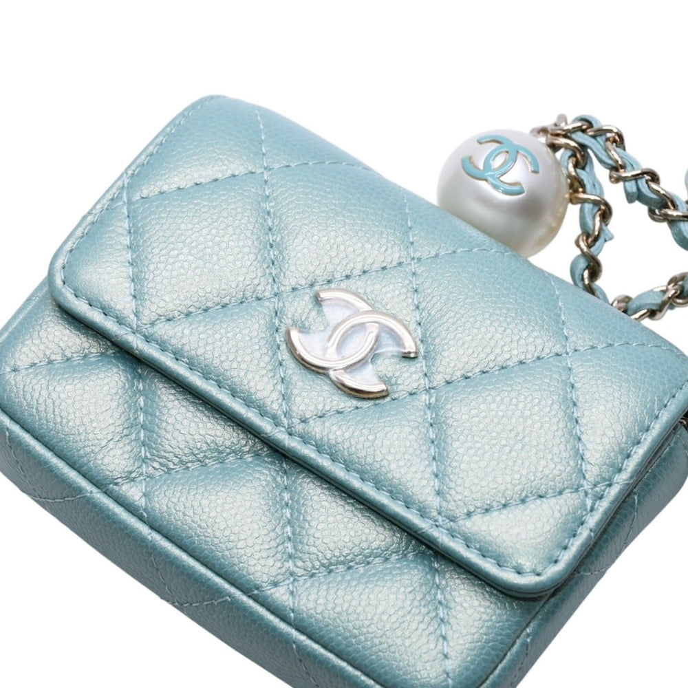 New and unused CHANEL Chanel 21SS Matelasse Chain Flap Coin Purse Coin Purse AP2119 No. 31 Coco Mark Caviar Skin Used 4a002383