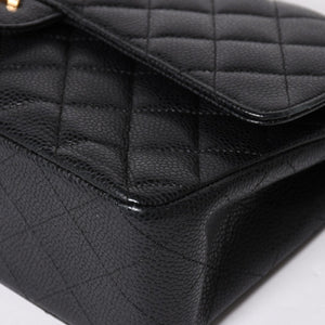 極美品 CHANEL シャネル マトラッセ25 Wフラップ Wチェーンショルダーバッグ 19番台 キャビアスキン ゴールド金具 中古 4a003072