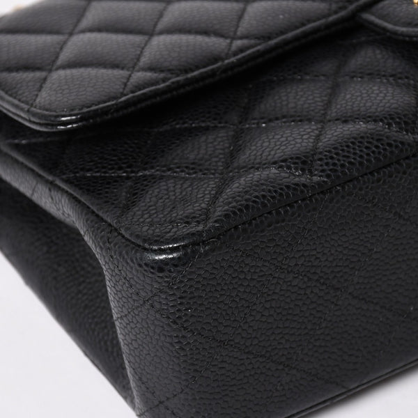 極美品 CHANEL シャネル マトラッセ25 Wフラップ Wチェーンショルダーバッグ 19番台 キャビアスキン ゴールド金具 中古 4a003072