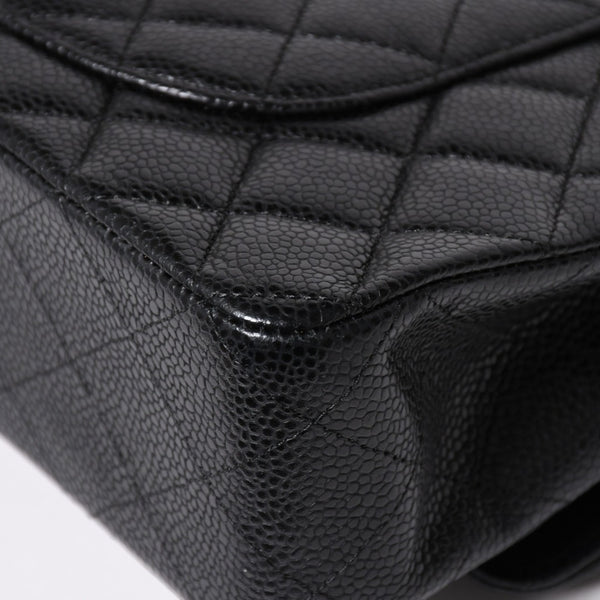 極美品 CHANEL シャネル マトラッセ25 Wフラップ Wチェーンショルダーバッグ 19番台 キャビアスキン ゴールド金具 中古 4a003072