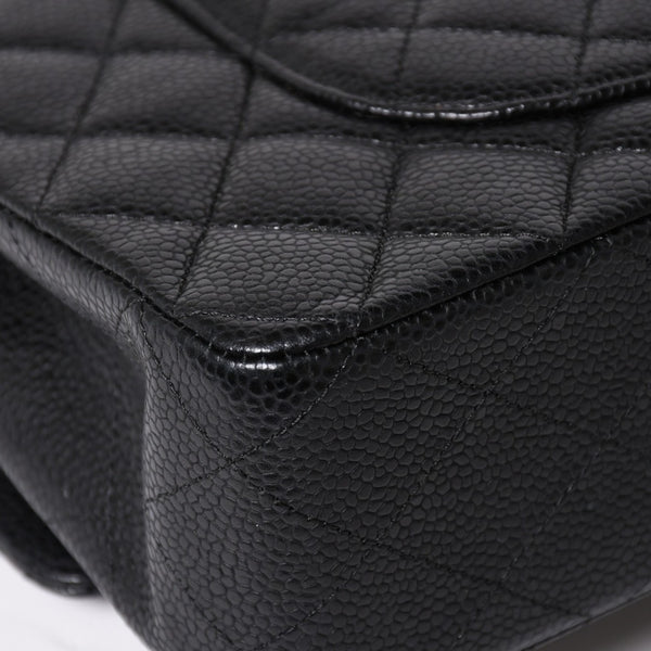 極美品 CHANEL シャネル マトラッセ25 Wフラップ Wチェーンショルダーバッグ 19番台 キャビアスキン ゴールド金具 中古 4a003072