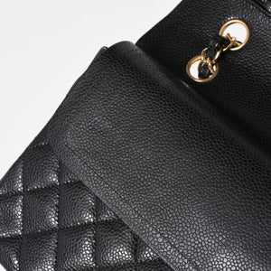 極美品 CHANEL シャネル マトラッセ25 Wフラップ Wチェーンショルダーバッグ 19番台 キャビアスキン ゴールド金具 中古 4a003072