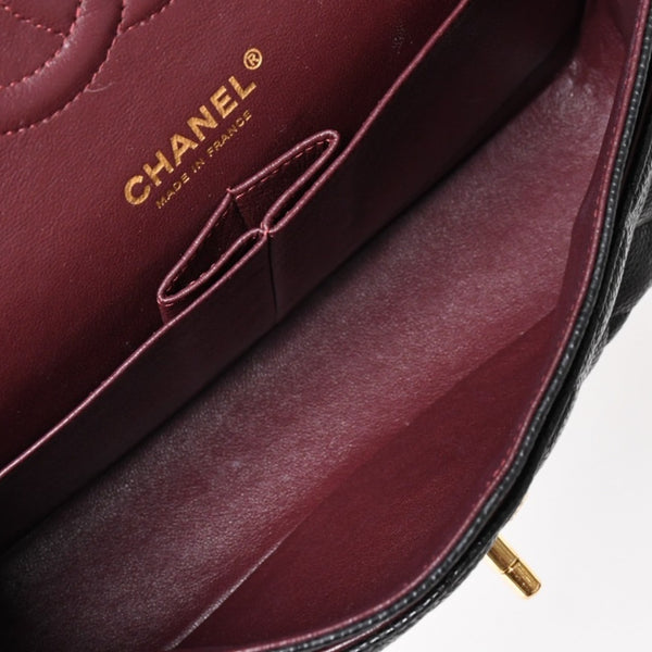 極美品 CHANEL シャネル マトラッセ25 Wフラップ Wチェーンショルダーバッグ 19番台 キャビアスキン ゴールド金具 中古 4a003072