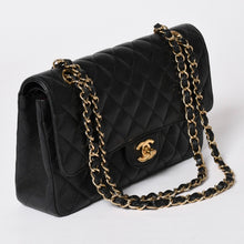 画像をギャラリービューアに読み込む, 極美品 CHANEL シャネル マトラッセ25 Wフラップ Wチェーンショルダーバッグ 19番台 キャビアスキン ゴールド金具 中古 4a003072