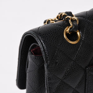 極美品 CHANEL シャネル マトラッセ25 Wフラップ Wチェーンショルダーバッグ 19番台 キャビアスキン ゴールド金具 中古 4a003072