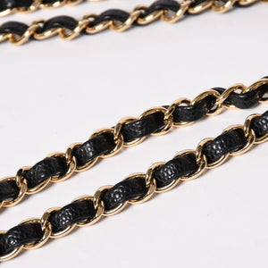 極美品 CHANEL シャネル マトラッセ25 Wフラップ Wチェーンショルダーバッグ 19番台 キャビアスキン ゴールド金具 中古 4a003072