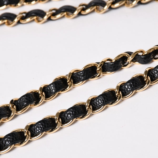 極美品 CHANEL シャネル マトラッセ25 Wフラップ Wチェーンショルダーバッグ 19番台 キャビアスキン ゴールド金具 中古 4a003072