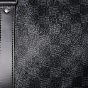 新品同様 LOUIS VUITTON ルイヴィトン ボストン キーポルバンドリエール45 ダミエグラフィット N41418 ブラック シルバー金具 4a003079