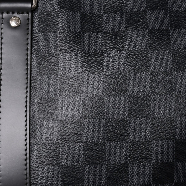新品同様 LOUIS VUITTON ルイヴィトン ボストン キーポルバンドリエール45 ダミエグラフィット N41418 ブラック シルバー金具 4a003079