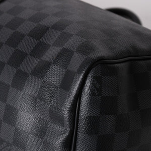 新品同様 LOUIS VUITTON ルイヴィトン ボストン キーポルバンドリエール45 ダミエグラフィット N41418 ブラック シルバー金具 4a003079