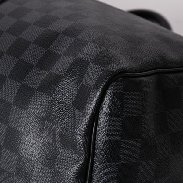 新品同様 LOUIS VUITTON ルイヴィトン ボストン キーポルバンドリエール45 ダミエグラフィット N41418 ブラック シルバー金具 4a003079