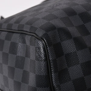 新品同様 LOUIS VUITTON ルイヴィトン ボストン キーポルバンドリエール45 ダミエグラフィット N41418 ブラック シルバー金具 4a003079
