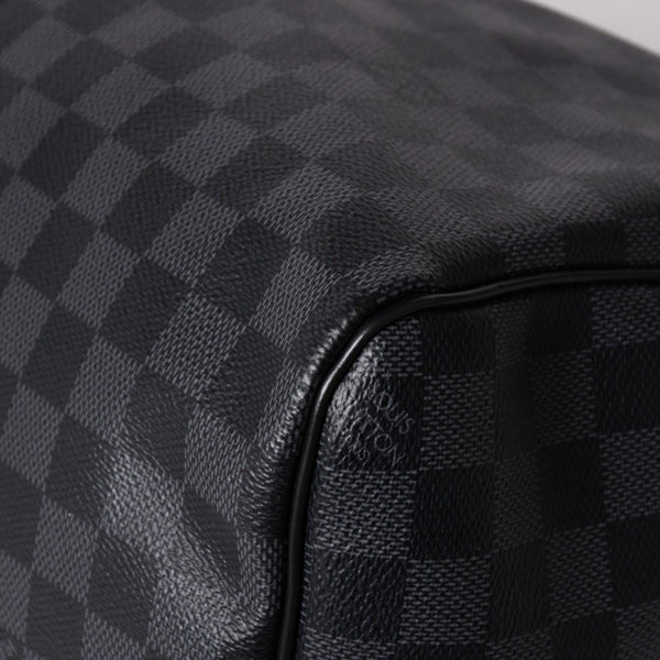 新品同様 LOUIS VUITTON ルイヴィトン ボストン キーポルバンドリエール45 ダミエグラフィット N41418 ブラック シルバー金具 4a003079