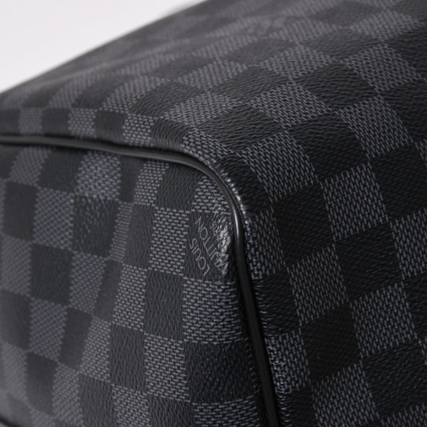 新品同様 LOUIS VUITTON ルイヴィトン ボストン キーポルバンドリエール45 ダミエグラフィット N41418 ブラック シルバー金具 4a003079