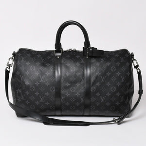 新品同様 LOUIS VUITTON ルイヴィトン キーポル バンドリエール45 ボストンバッグ M40569 モノグラム エクリプス ブラック 中古 4a003078