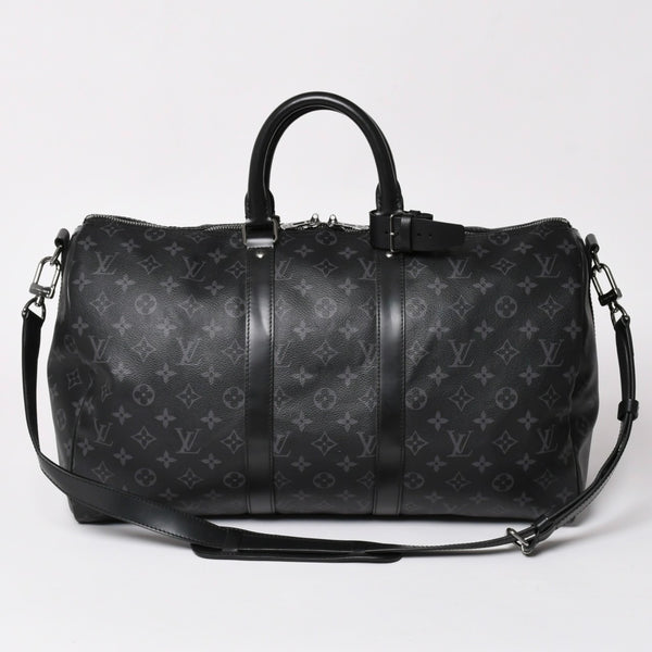 新品同様 LOUIS VUITTON ルイヴィトン キーポル バンドリエール45 ボストンバッグ M40569 モノグラム エクリプス ブラック 中古 4a003078