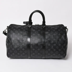 新品同様 LOUIS VUITTON ルイヴィトン キーポル バンドリエール45 ボストンバッグ M40569 モノグラム エクリプス ブラック 中古 4a003078