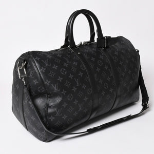 新品同様 LOUIS VUITTON ルイヴィトン キーポル バンドリエール45 ボストンバッグ M40569 モノグラム エクリプス ブラック 中古 4a003078