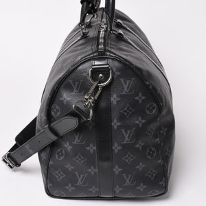 新品同様 LOUIS VUITTON ルイヴィトン キーポル バンドリエール45 ボストンバッグ M40569 モノグラム エクリプス ブラック 中古 4a003078