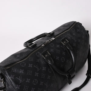 新品同様 LOUIS VUITTON ルイヴィトン キーポル バンドリエール45 ボストンバッグ M40569 モノグラム エクリプス ブラック 中古 4a003078