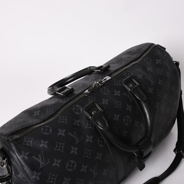 新品同様 LOUIS VUITTON ルイヴィトン キーポル バンドリエール45 ボストンバッグ M40569 モノグラム エクリプス ブラック 中古 4a003078