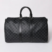 画像をギャラリービューアに読み込む, 新品同様 LOUIS VUITTON ルイヴィトン ボストン キーポルバンドリエール45 ダミエグラフィット N41418 ブラック シルバー金具 4a003079