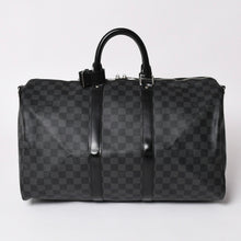 画像をギャラリービューアに読み込む, 新品同様 LOUIS VUITTON ルイヴィトン ボストン キーポルバンドリエール45 ダミエグラフィット N41418 ブラック シルバー金具 4a003077