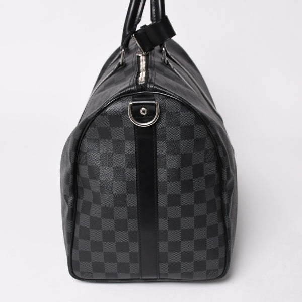 新品同様 LOUIS VUITTON ルイヴィトン ボストン キーポルバンドリエール45 ダミエグラフィット N41418 ブラック シルバー金具 4a003077