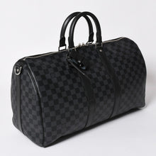 画像をギャラリービューアに読み込む, 新品同様 LOUIS VUITTON ルイヴィトン ボストン キーポルバンドリエール45 ダミエグラフィット N41418 ブラック シルバー金具 4a003079