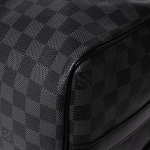 新品同様 LOUIS VUITTON ルイヴィトン ボストン キーポルバンドリエール45 ダミエグラフィット N41418 ブラック シルバー金具 4a003077