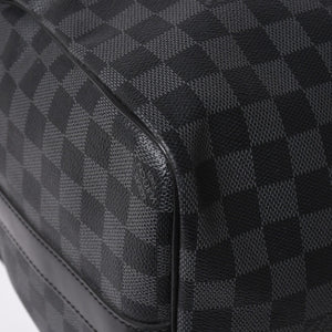 新品同様 LOUIS VUITTON ルイヴィトン ボストン キーポルバンドリエール45 ダミエグラフィット N41418 ブラック シルバー金具 4a003077